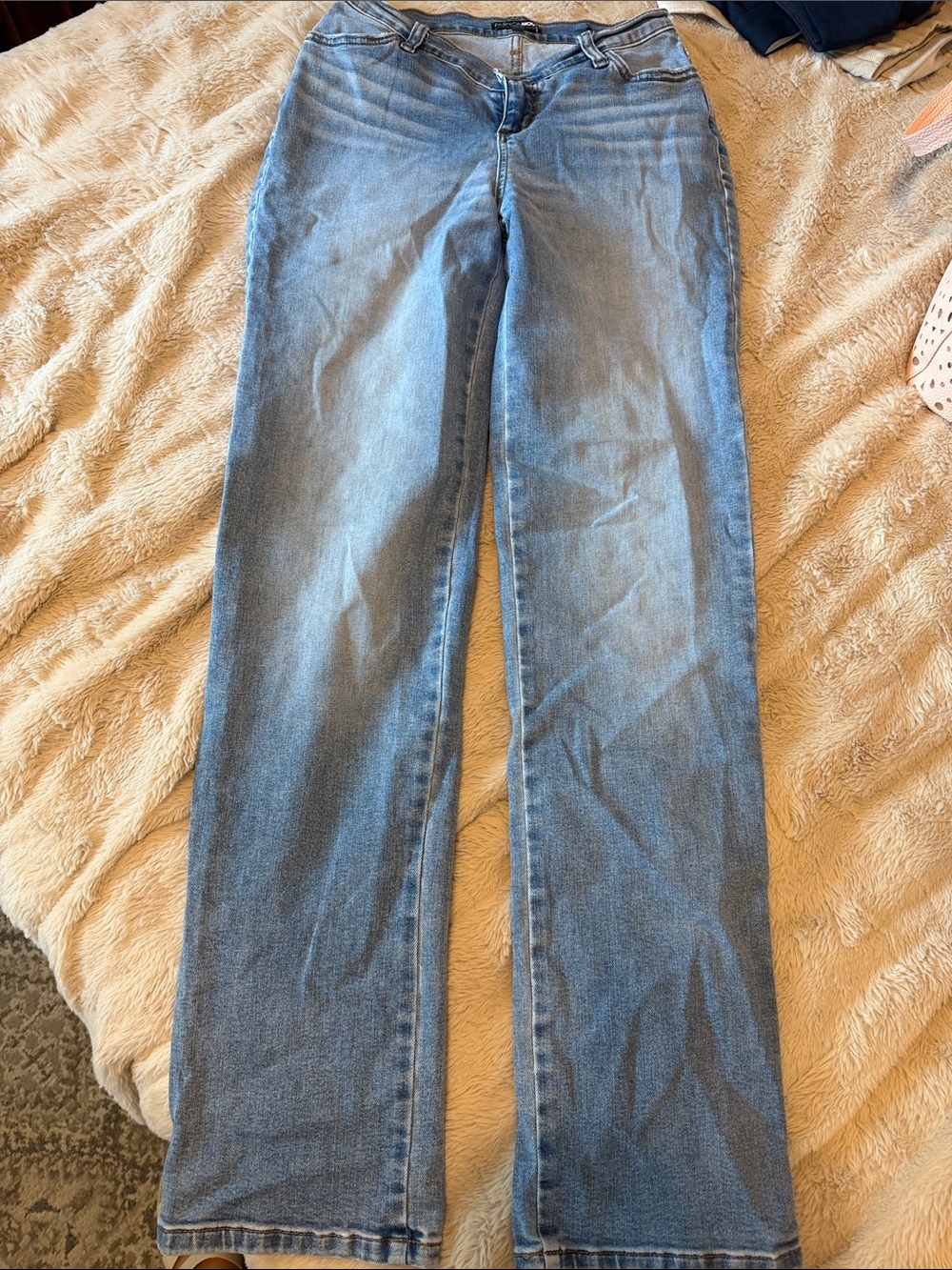 Fashion Nova Light Blue Straight Leg Jeans